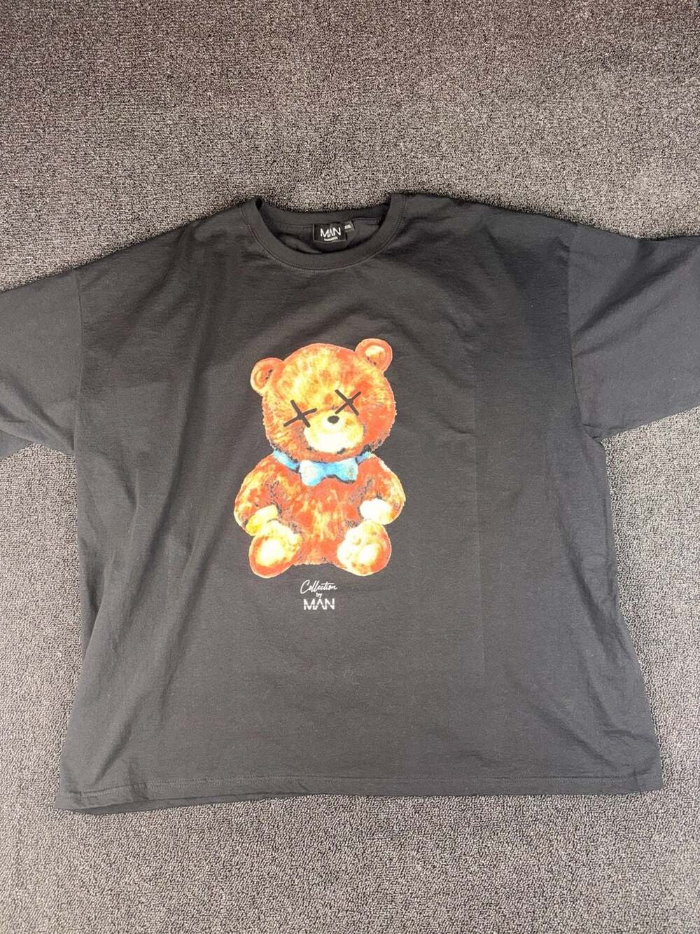 boohooMAN Teddy Bear Graphic T-Shirt Size XXXL Black